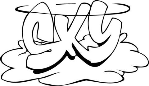 Sky Graffiti  Coloring Page